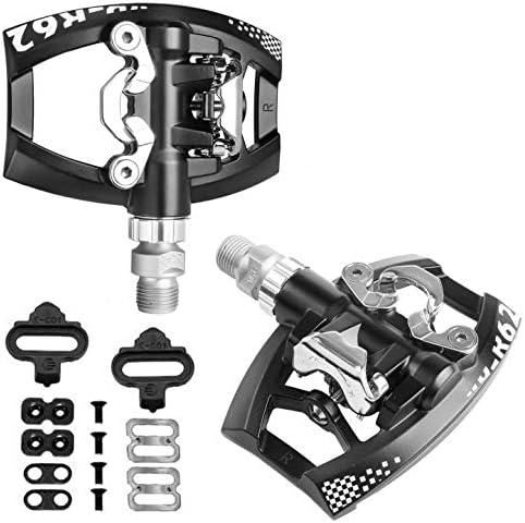 VP Dual Function Platform Shimano SPD Compatible Road Touring Clipless Pedals Black