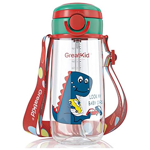 Bunnytoo Wasserflasche Kinder,500ml Trinkflasche Kinder Auslaufsicher Cover