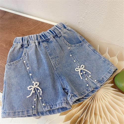 Short en jean stretch pour filles avec taille haute confortable - 3