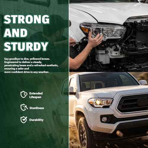 Image of GRAND ORANGE Right Side Headlight Assembly W /O LED Daytime Running Light Front Headlamp Compatible with Toyota Tacoma SR5 Crew Cab /Extend Cab pickup 2019-2023 Clear
