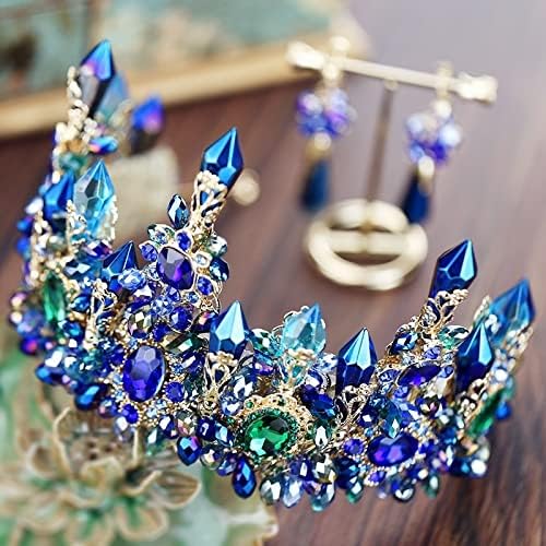 Hair Jewelry Crown Tiaras for Women European Designs Crystal Princess Tiaras Crown Rhinestone Diadem for Bride Wedding Hair Accessory,Black