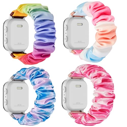 4 Pack Kids Scrunchie Bands Compatible with Gizmo Watch 3 2 1/Gabb Watch 3e 3 2 1/Sync UP Watch/Cosmo Jr Track Watch, 20mm Stretchy Solo Loop Cute Band for Boys & Girls by Butifacion - Used condition - US$12.59