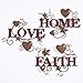 The Lakeside Collection Country Wall Art with Metal Hearts and Stars - Home, Love and Faith - Set of 3