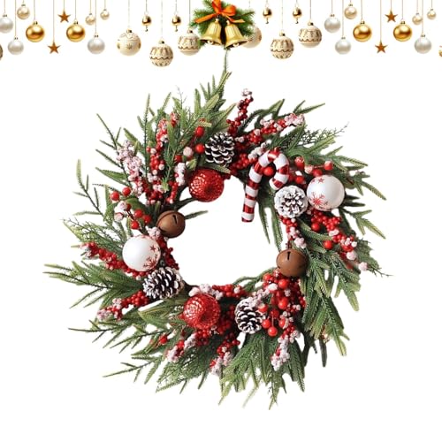 Couronne de Noël artificielle premium, décoration d'hiver extérieure durable - 2