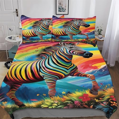Linge de lit zèbre en microfibre premium avec impression 3D haute définition
