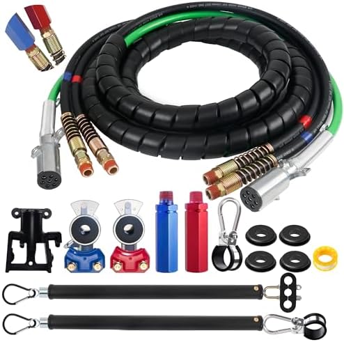 12FT 3 in 1 Semi Truck Air Lines Kit Truck Air Hose with view 8