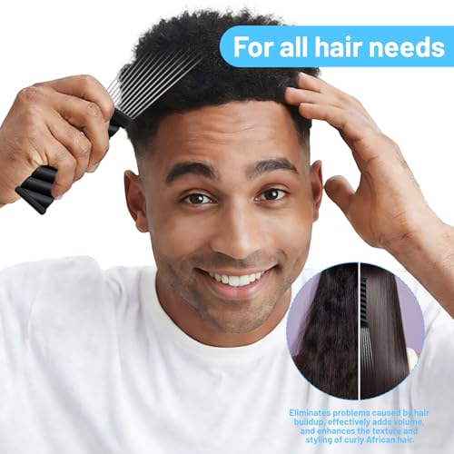 Set 4 Peines Afro con Diseño Clásico y Raspador miniatura 5