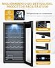 WIE Cantinetta Vino, 28 Bottiglie Cantina Vino Refrigerata, 82L Monotemperatura Cantinetta, Vetri Anti UV, Touch Control, Illuminazione LED, 5-18℃