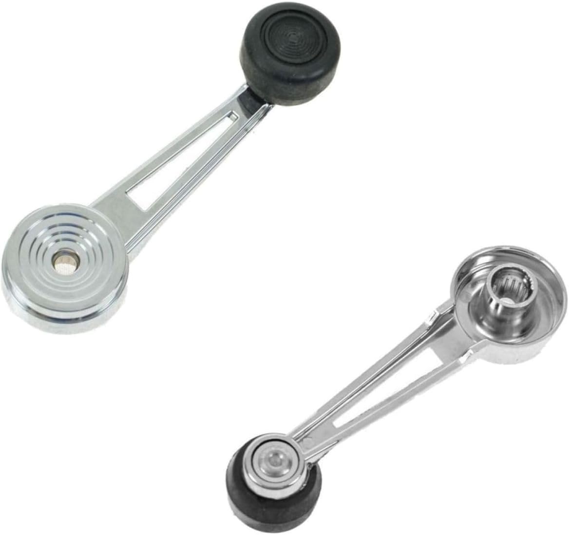 Chrome Inside Interior Window Crank Handle Pair Set for Ford for Bronco 1980-1986 for F150 1975-1977 for F250 1973-1977 for F350 1973-1977 for F- 100 1973-1977 Truck (Chrome & Black)