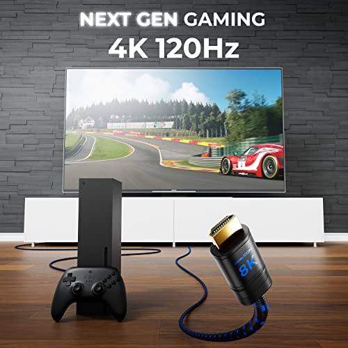 deleyCON 2m 8K UHD-II HDMI 2.1 Nylon Kabel 4320p 2160p 8K@60Hz 4K@120Hz 7680x4320p Metallstecker Dolby DTS HDR eARC CEC HDTV Ethernet – Bild 5