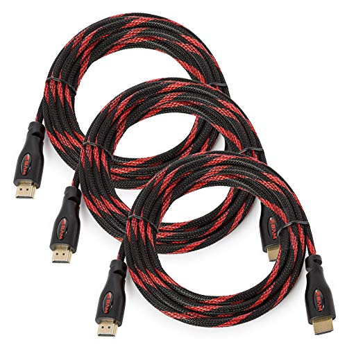 BAM 3 Pack High Speed 4K HDMI Cables – 10’ Long
