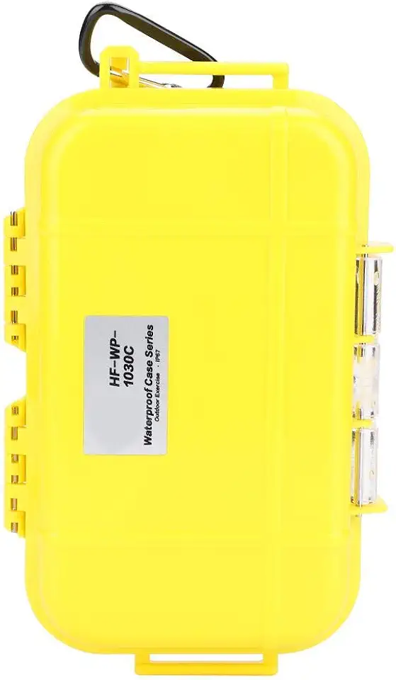 Tbest Recipiente impermeável, caixa seca à prova d'água, hermética, à prova de choque, caixa de transporte multiuso, almofada interna de borracha, removível, 4 cores (amarelo)
