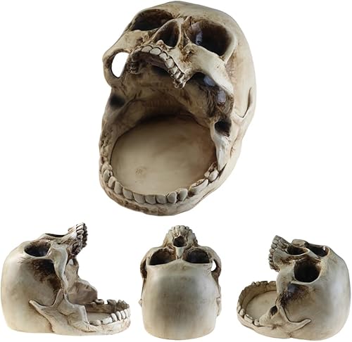 Miniatura 2 de GuoShuang Cuenco de dulces de calavera para Halloween  Bandeja de decoración de calavera gótica para oficina, escritorio o cocina  Plato de dulces