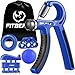 FitBeast Hand Grip Strengthener Workout Kit (5 Pack) Forearm Grip Adjustable Resistance Hand Gripper, Finger Exerciser, Finger Stretcher, Grip Ring & Stress Relief Grip Ball for Athletes