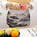 VstaDank Black And White Landscape Server Aprons with 3 Pockets Durable Adjustable Half Aprons Fashion Oil&Waterproof Waist Apron Premium Oxford Cloth Chef Apron for Women And Men
