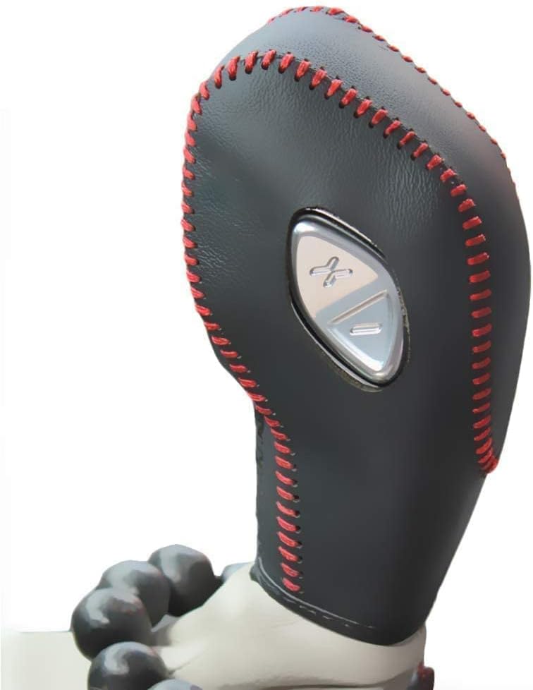 Autobro for Ford Fiesta 2014-2019 Interior Accessories Leather PU Car Gear Shift Knob Cover (Black Leather,Black Leather)