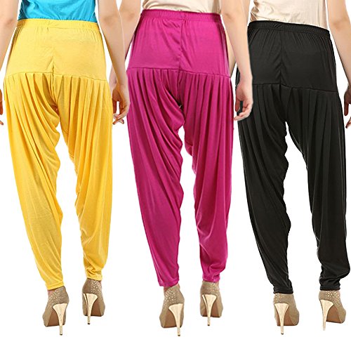 Image of Buy That Trendz Patiyala Pants for Women 3 Combo Patiyala Salwar Harem Viscose Bottoms Pants for Women