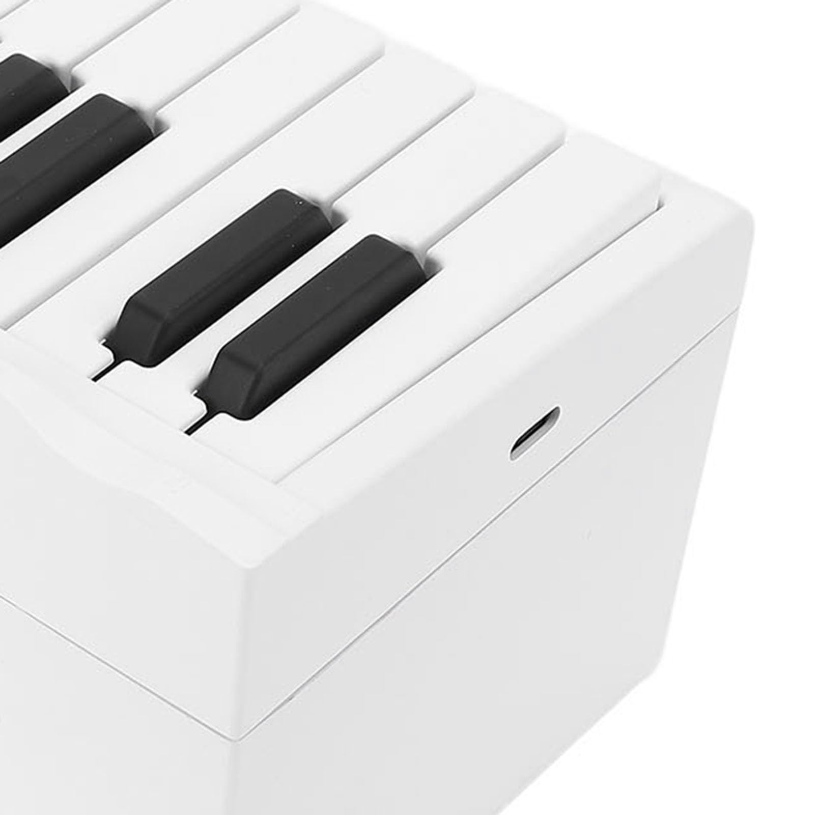 Alomejor Calendario de Piano, Calendario de Escritorio Reproducible con Manivela 2025 con Teclado de 25 Teclas y 52 Partituras Musicales, Gran Regalo para Amantes de la Música y (WHITE)