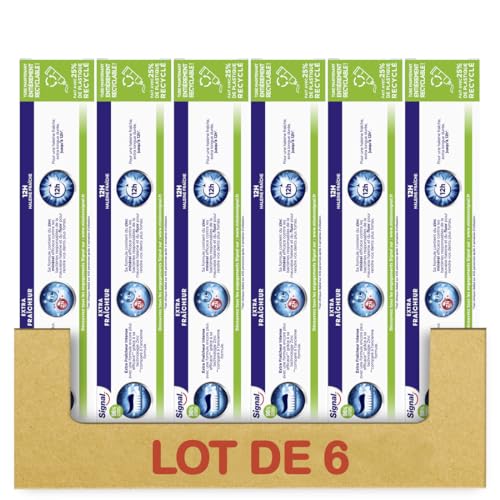 SIGNAL - Extra frische und intensive Zahnpasta – 12 Stunden frischer Atem – extra lang anhaltend – 96% Inhaltsstoffe natürlichen Ursprungs (6 x 75 ml) – Bild 3