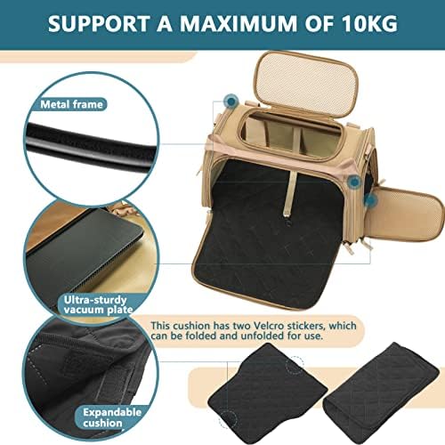 Petsfit Airline Approve Cat Carrier, Lightweight Travel Use Dog Carrier for Small Dogs, Air Circulation Mesh and Comfortable Shoulder Strap