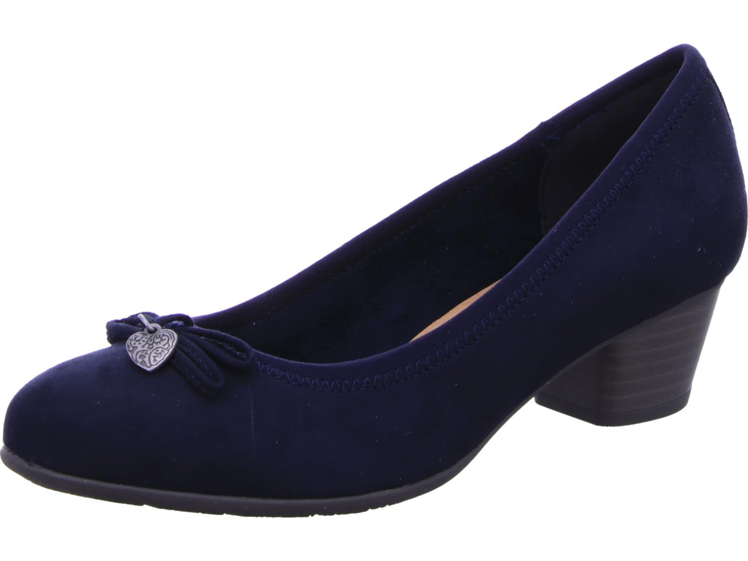 s.Oliver Women's Bowknot Court Shoes Small Heel, Navy, 6 UK