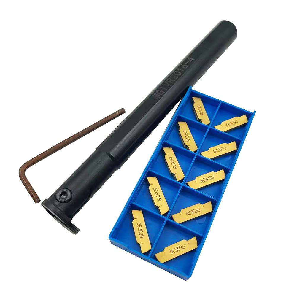 ZIYI 5/8" Internal Grooving Tool MGIVR2016-4 Boring Bar Lathe Turning Tool Holder Grooving Cut-Off Cutter with 10PCS MGMN400-M NC3030 Carbide Inserts