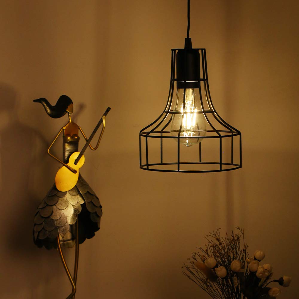 FTVOGUE Lampada a Sospensione Solare, Lampada da Esterno in Plastica e Ferro con Telecomando, Interruttore a Tirante, Resistenza all'acqua IP44, Cavo da 12,5 Piedi per Tettoia da Giardino, Patio,