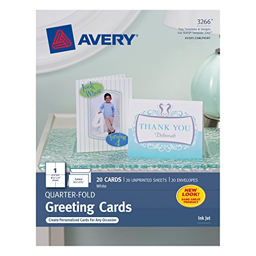 Avery Quarter Fold Card - 4.25" x 5.5" - Matte - 20 / Pack - White