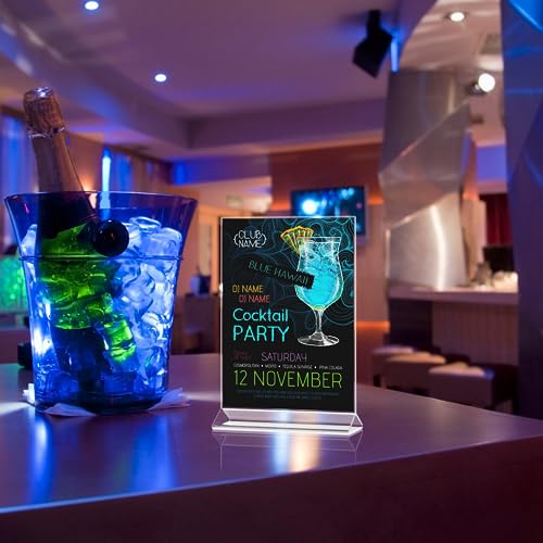 Maxgear Acrylic Sign Holder-Table Card Display-4X6 Inches Clear Sign Holder-Plastic Table Menu Stand-Double Sided Ad Picture Frame For Office, Home, Store, Restaurant, 12 Pack #TOP4