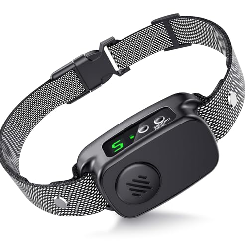 Bark Collar, Dog Bark Collar for Large Medium Dogs 30-120lbs, Automatic Waterproof Barking Collar with Beep Vibration and 5 Adjustable Sensitivity (Classic Black)