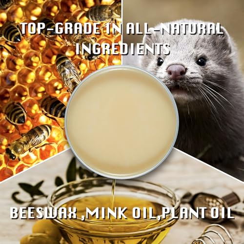 SALTY FISH All-Natural Leather Conditioner and Cleaner,Made with Mink Oil Beeswax,Protect Soften Waterproof Leather Furniture,Car Seats,Shoes,Boots,Bags (3.53 Oz with Sponge) - Thumbnail 2