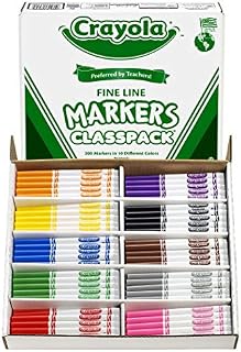 Crayola Fine Line Markers, Back to School Supplies Classpack, 10 Assorted Colors