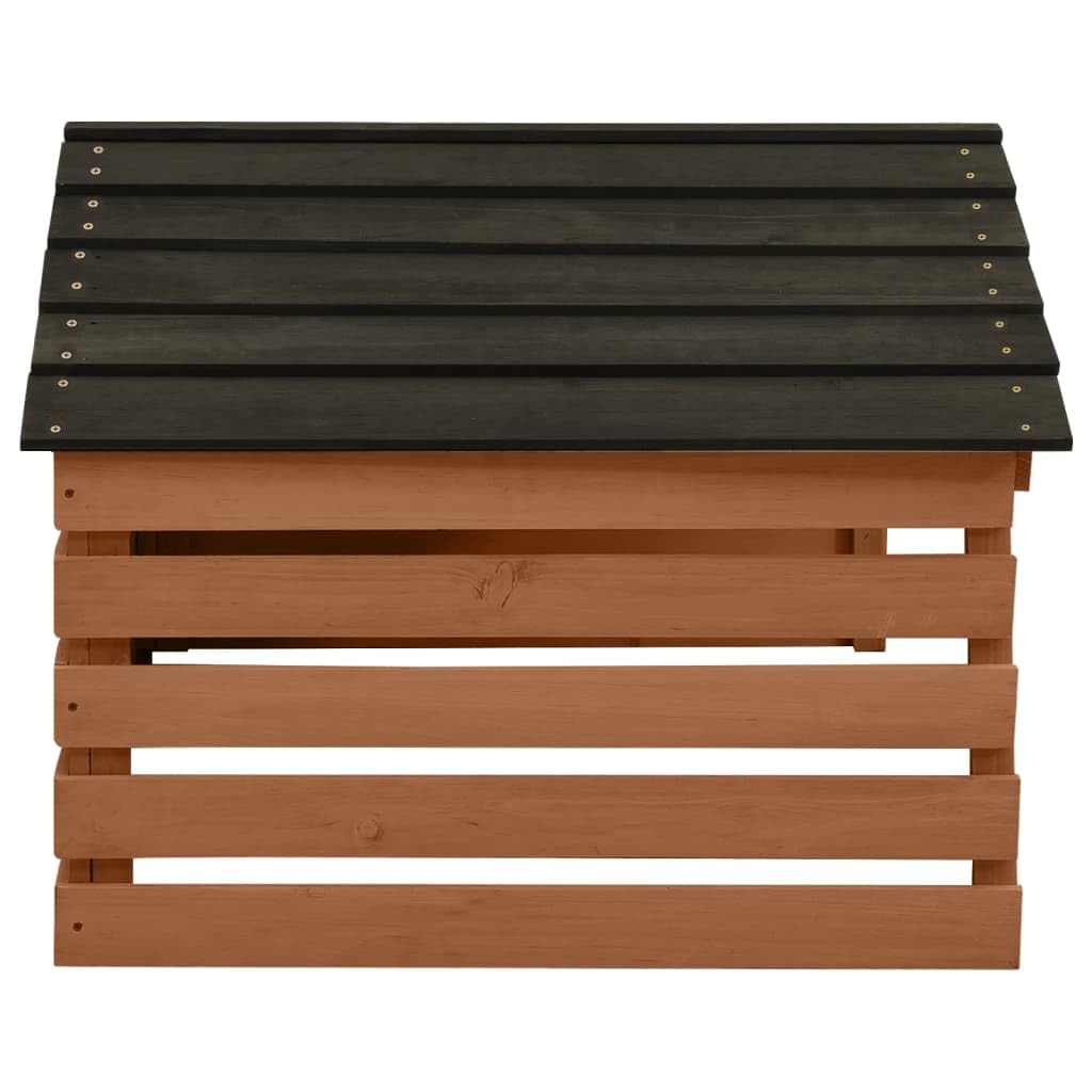 vidaXL Caseta para Cortacésped Robótico Garaje Cabaña Tejado Refugio Cobertizo Maquinaria Jardín Patio Exterior Negro y Marrón 78x74x54 cm WPC