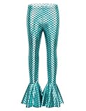Moily Girls Mermaid Princes Costume Shiny Tail Leggings Pants Flared Bell Bottoms Halloween Outfit...