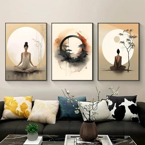 Tableau Zen Bouddha Enso poster yoga idéal pour décoration murale de studio