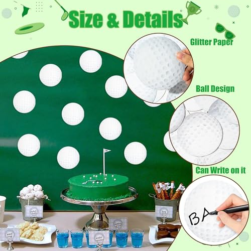 Image of Glitter Golf Cutouts- 100Pcs Sport Ball Cut Outs Bulletin Board Golf Ball Shape DIY Paper Cuts Party Decorations for Sports Theme Par-Tee Time Party Baby Shower Birthday Classroom Game Day Wall Decors