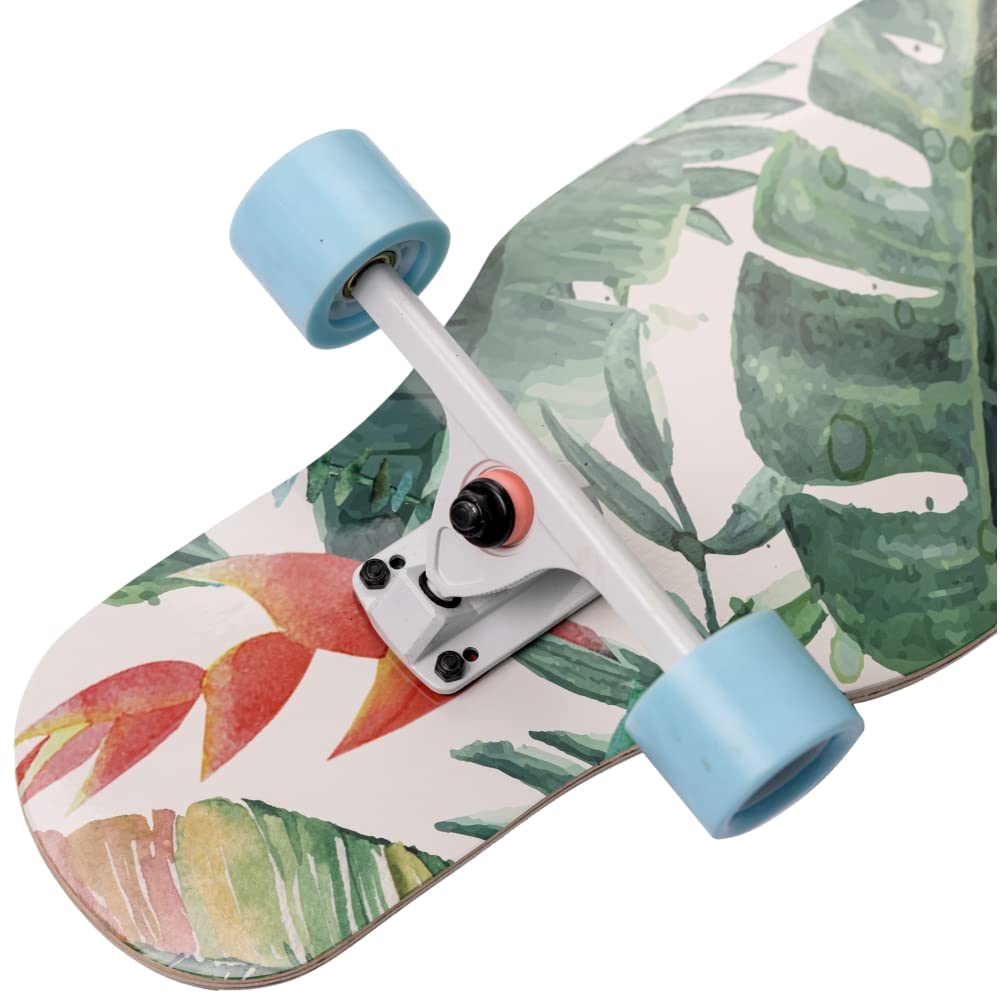 Longboard Completo Dancing de 42 Pulgadas = 107 centímetros + Cruising por Ciudad ABEC-9 rápido y Ligero - Longboard Iniciación Bali