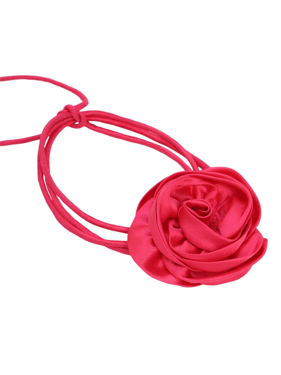 DEPANO Pink Satin Flower Choker Necklace - Handcrafted Small Size with Tie-Up Closure, Chic Fashion Accessory & Statement Jewelry Piece (B0DFQ4Q5M7) Amazon Price History, Amazon Price Tracker