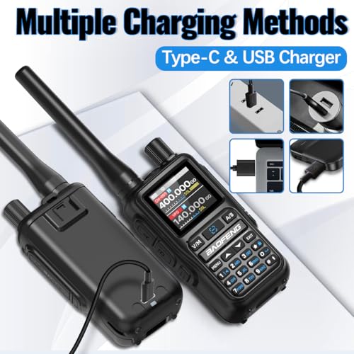 Image of Ham Radio BAOFENG Radio UV-5R MINI Handheld UV5R Long Range Walkie Talkies Rechargeable NOAA Weather Two Way Radio APP Programming Dual PTT USB-C Charger for Hunting Survival Gear,2 Pack