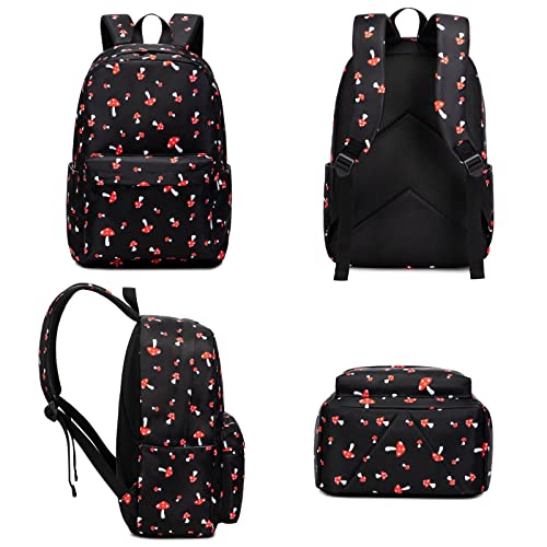 Mushroom School Backpack for Girls Womens, School Bags Collge Bookbags Laptop Backpacks for Kids Teens Adults 5