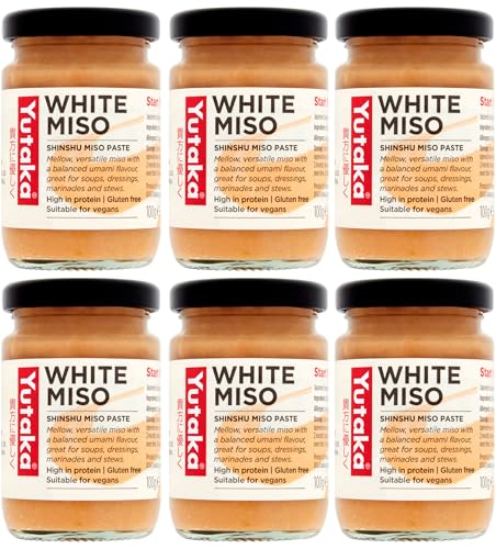 Yutaka White Miso Paste 100g (Pack of 6) | Authentic Shinshu Miso | Rich Umami Flavor for Soups Marinades & Dressings | Vegan & Gluten-Free