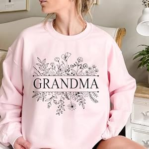Personalized Wildflower Sweatshirt Custom Mimi Shirt with Kid Name On Sleeve Womens Grandma Gift for Mothers Day