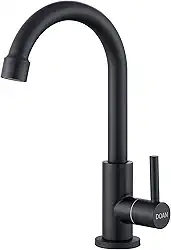 Torneira Banheiro Inox Giratória Mesa Curta Preto NOX04B