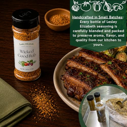 Image of Lesley Elizabeth Wicked Good Rub - All-Purpose Gourmet BBQ & Grill Seasoning for Chicken, Beef, Pork & Vegetables | Bold Flavor Spice Blend for Cooking & Roasting