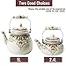 Floral Ceramic Enamel Teapot Tea Kettle for Stovetop,Large Porcelain Enameled Teakettle (white) (2.4L, white2)