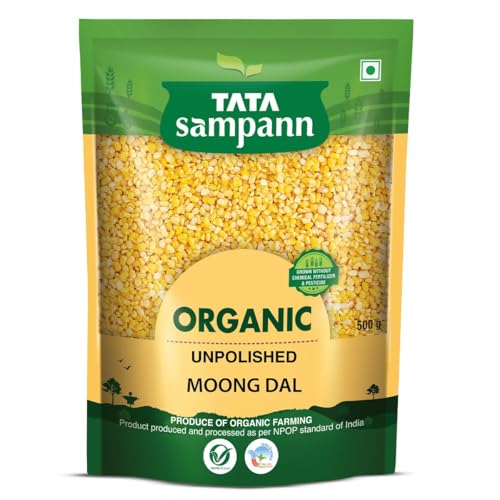 Image of Tata Sampann Organic Unpolished Moong Dal, 500g