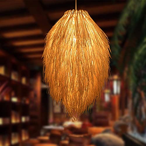 Lustre suspendu E27 en rotin pour éclairer et décorer un restaurant