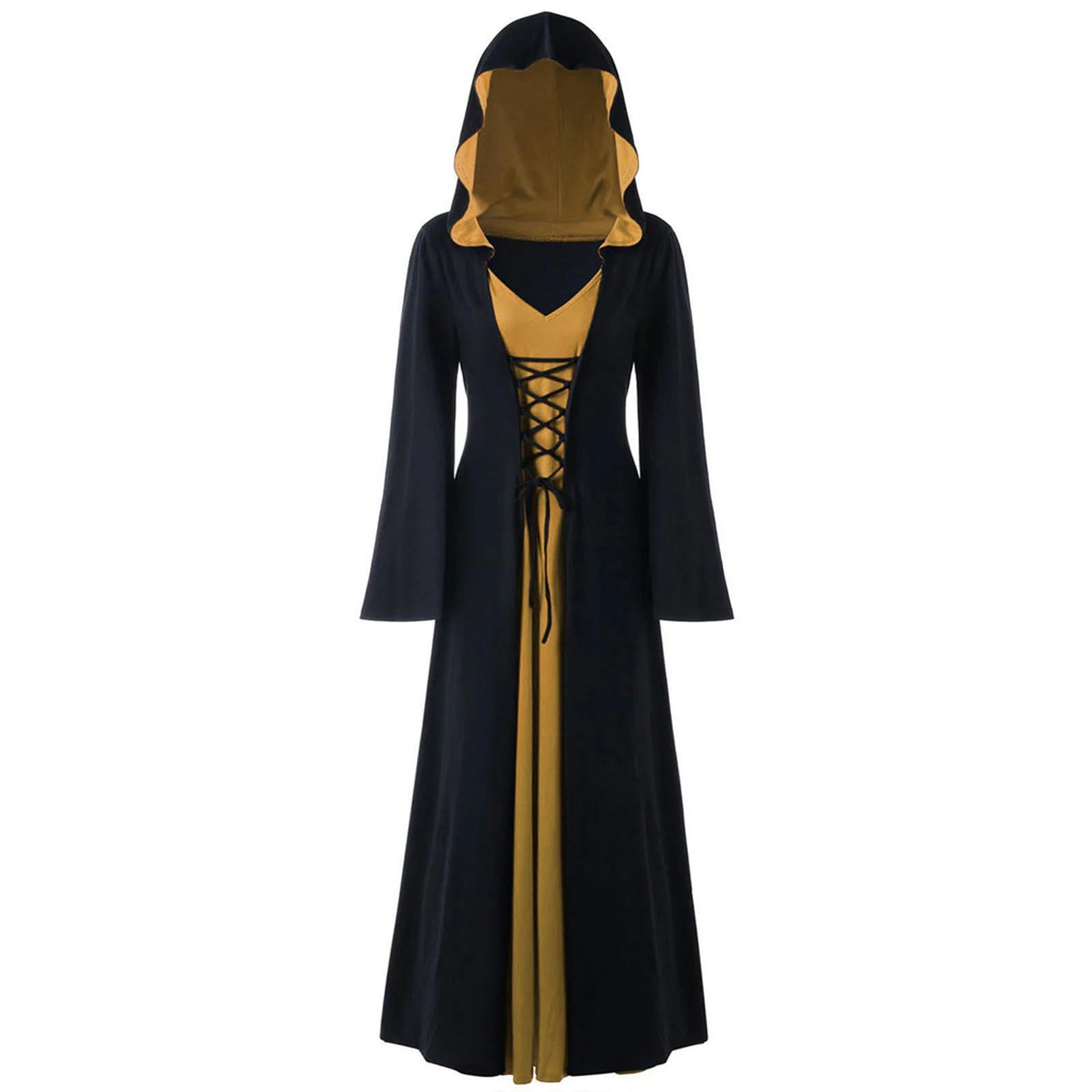 FRESQA Umhang Mit Kapuze – Helles Kohl-Design, Polyester, Für Halloween, Cosplay & Kostümpartys