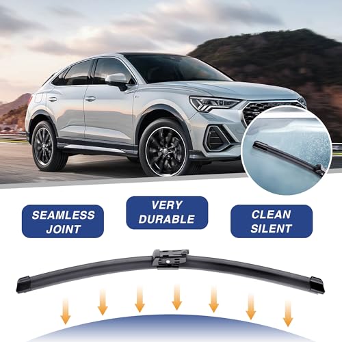 Image of 24 inch+19 inch Wiper Blades Replacement for Volkswagen VW Passat 2012-2018 Jetta 2011-2023 CC 2013-2017;HONDA CR-V 2023 2024 Quiet and Durable Stable All-Season Windshield Wiper Blades
