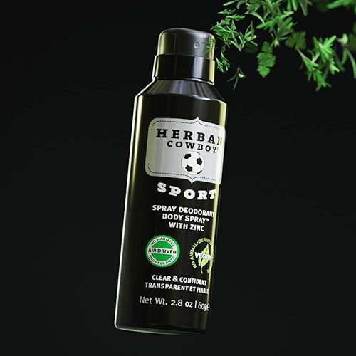 Miniatura 8 de HERBAN COWBOY Desodorante en spray seco Sport  2.8 oz  Desodorante en aerosol seco para hombre  Mejorado con perejil, romero y salvia  Sin
